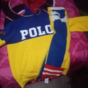Polo hoodie and scarf